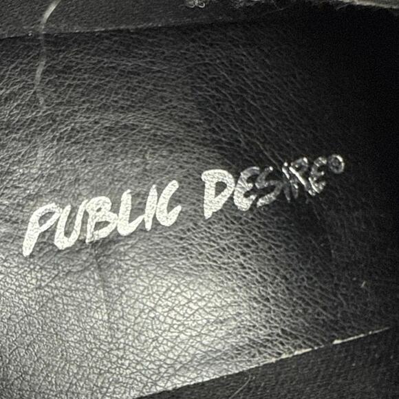 Public Desire Wide Fit Supreme Black Patent Leather Square Toe Ankle Boots Sz 7 - Picture 7 of 7